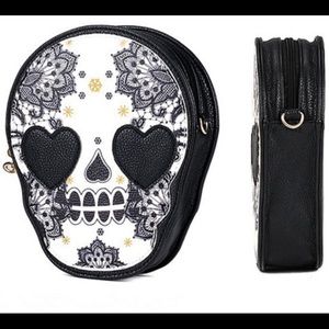 Sugar Skull Crossbody Purse ~ Vegan Leather